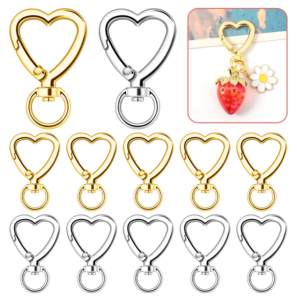 10pcs Metal Heart Lobster Claw - Daith Heart Ring review and price