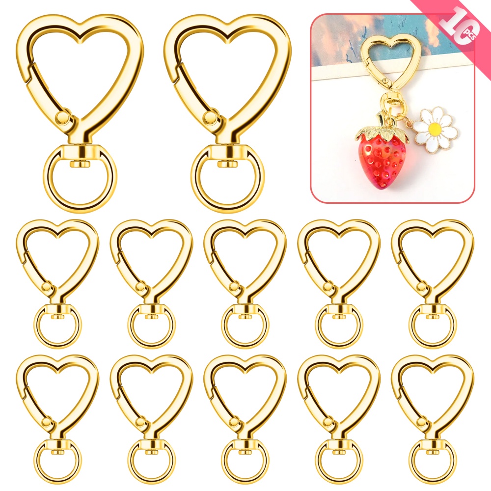 10pcs Metal Heart Lobster Claw - Daith Heart Ring review and price