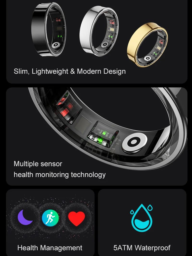 New Smart Ring R09 Health Moni - Daith Heart Ring review and price